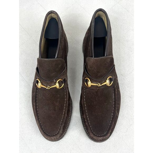 Gucci Brown Suede Ankle Horsebit Slip On Loafer Shoes Boots   Mens Size 9.5 - Picture 9 of 9